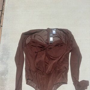 Brown Long Sleeve Bodysuit